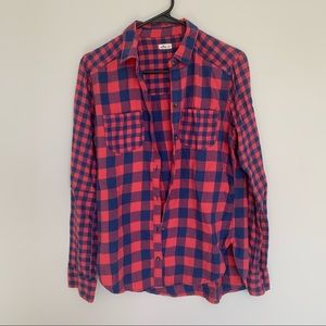 Blue coral hollister flannel fall sweater cute s